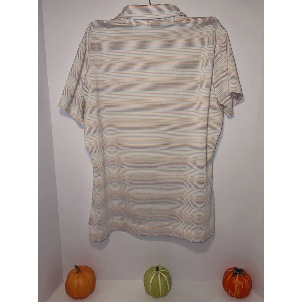 Nike Golf Fit Dry Women’s Striped 1/4 Zip Short Sleeve Golf Polo Size M